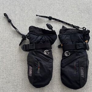 Swany Black Kids Mittens